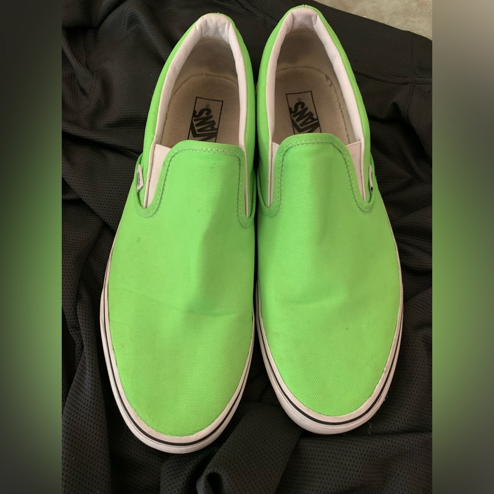 Vans Fluorescent Green Slip-On Shoes